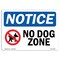 Signmission OSHA Notice Sign, 3.5" Height, No Dog Zone Sign With Symbol, 5" X 3.5", Landscape OS-NS-D-35-L-14486 - alternate 1